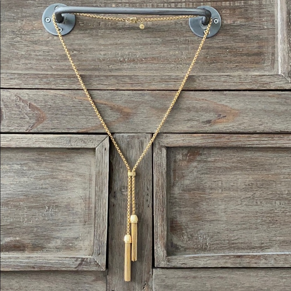 Nearly new J. Crew gold tassel necklace